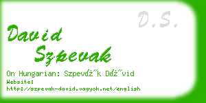 david szpevak business card